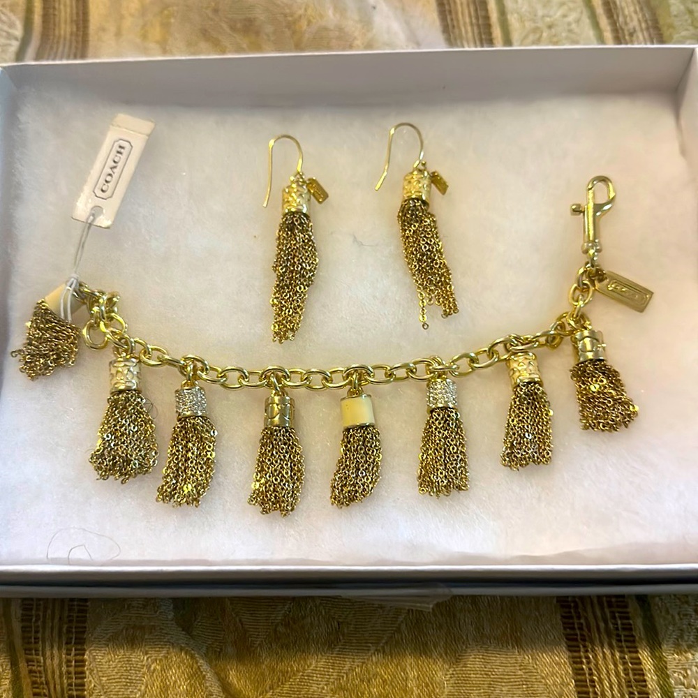 New Coach bracelet and earrings set
